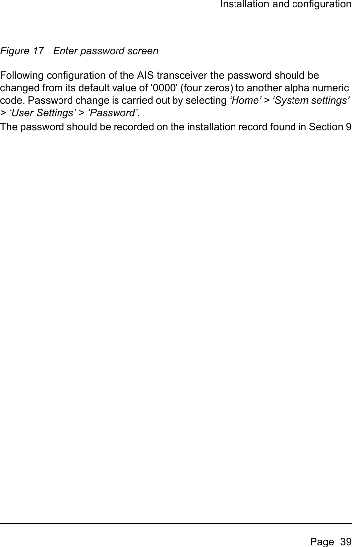 Page 41 of Si Tex Marine Electronics 425-0022 Marine Class A AIS Transceiver with WLAN User Manual Artemis  Apollo  EN