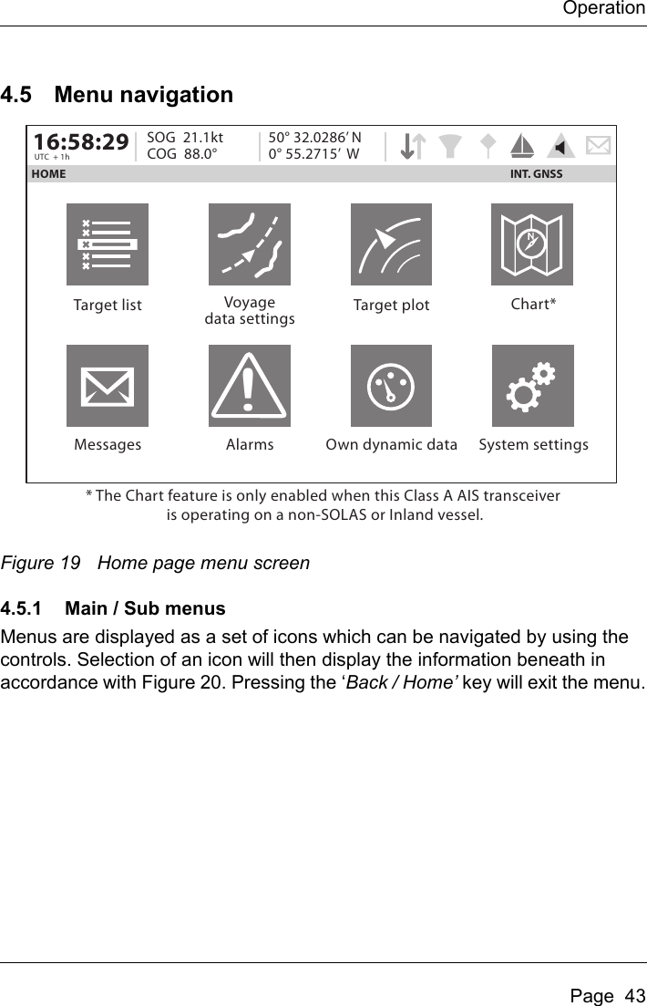 Page 45 of Si Tex Marine Electronics 425-0022 Marine Class A AIS Transceiver with WLAN User Manual Artemis  Apollo  EN