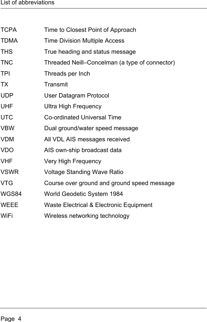 Page 6 of Si Tex Marine Electronics 425-0022 Marine Class A AIS Transceiver with WLAN User Manual Artemis  Apollo  EN
