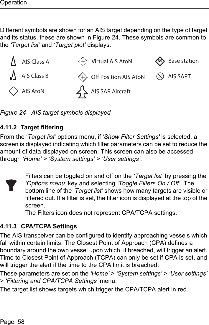 Page 60 of Si Tex Marine Electronics 425-0022 Marine Class A AIS Transceiver with WLAN User Manual Artemis  Apollo  EN