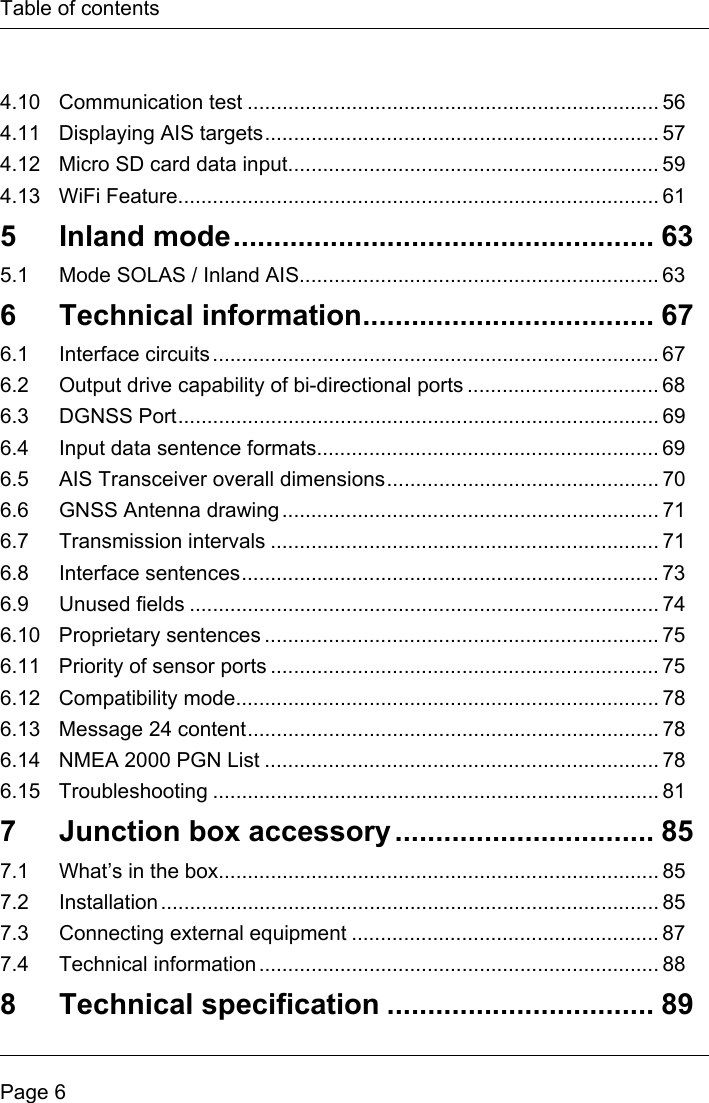 Page 8 of Si Tex Marine Electronics 425-0022 Marine Class A AIS Transceiver with WLAN User Manual Artemis  Apollo  EN