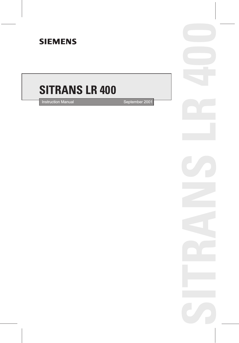Instruction Manual September 2001SITRANS LR 400SITRANS LR 400