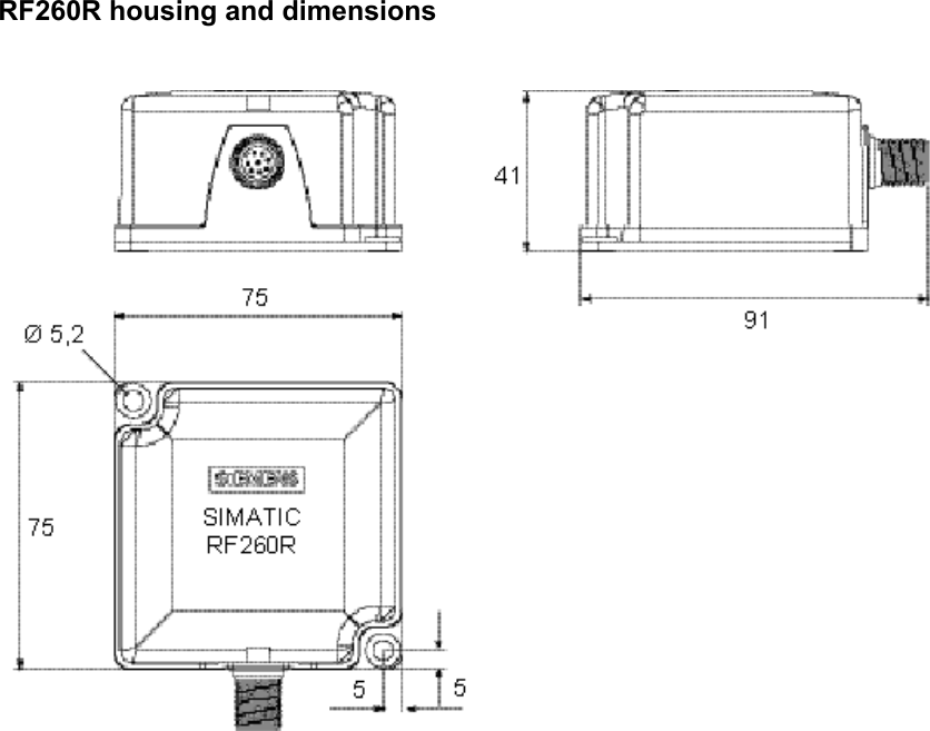 RF260R housing and dimensions    