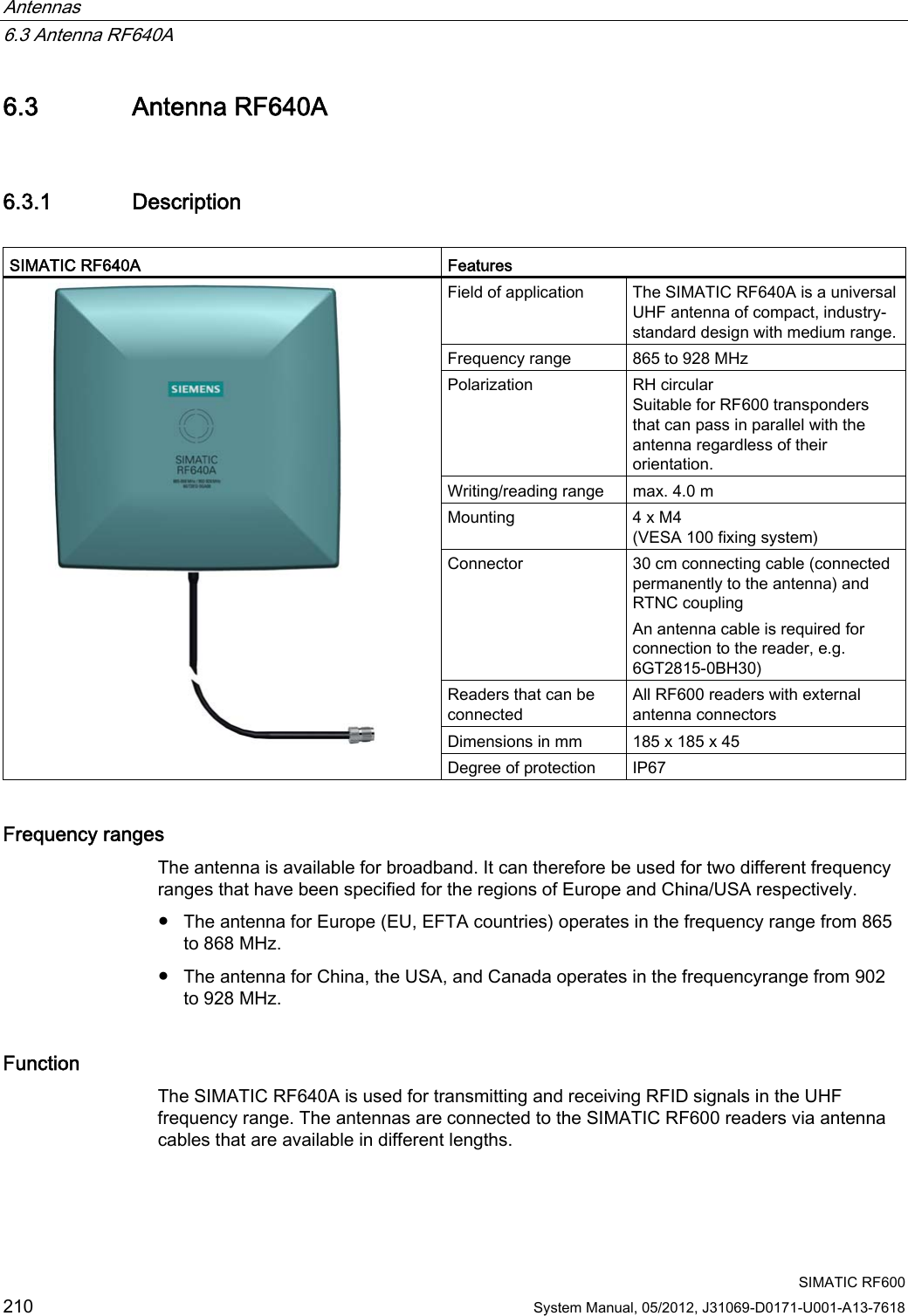 Page 112 of Siemens RF600R RFID UHF Reader User Manual SIMATIC RF600