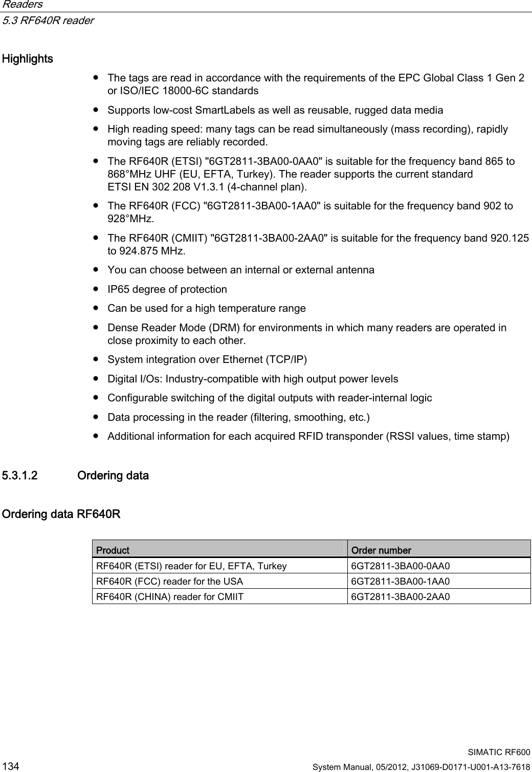 Page 36 of Siemens RF600R RFID UHF Reader User Manual SIMATIC RF600