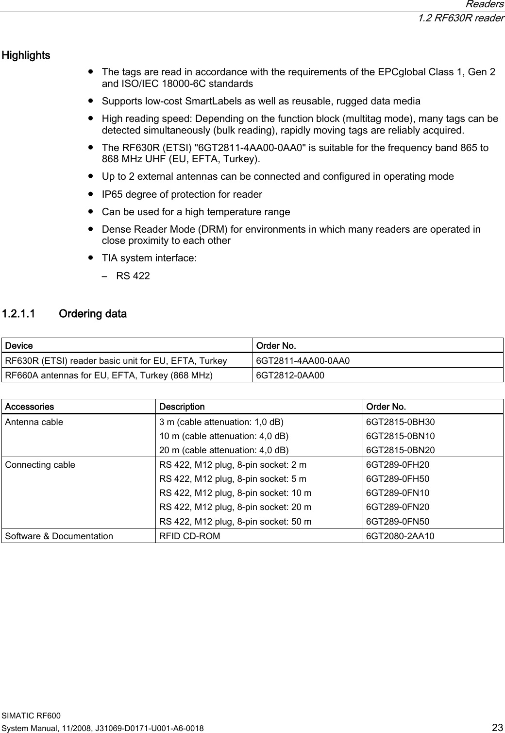 Page 19 of Siemens RF620R UHF RFID READER User Manual System Manual RF600 en