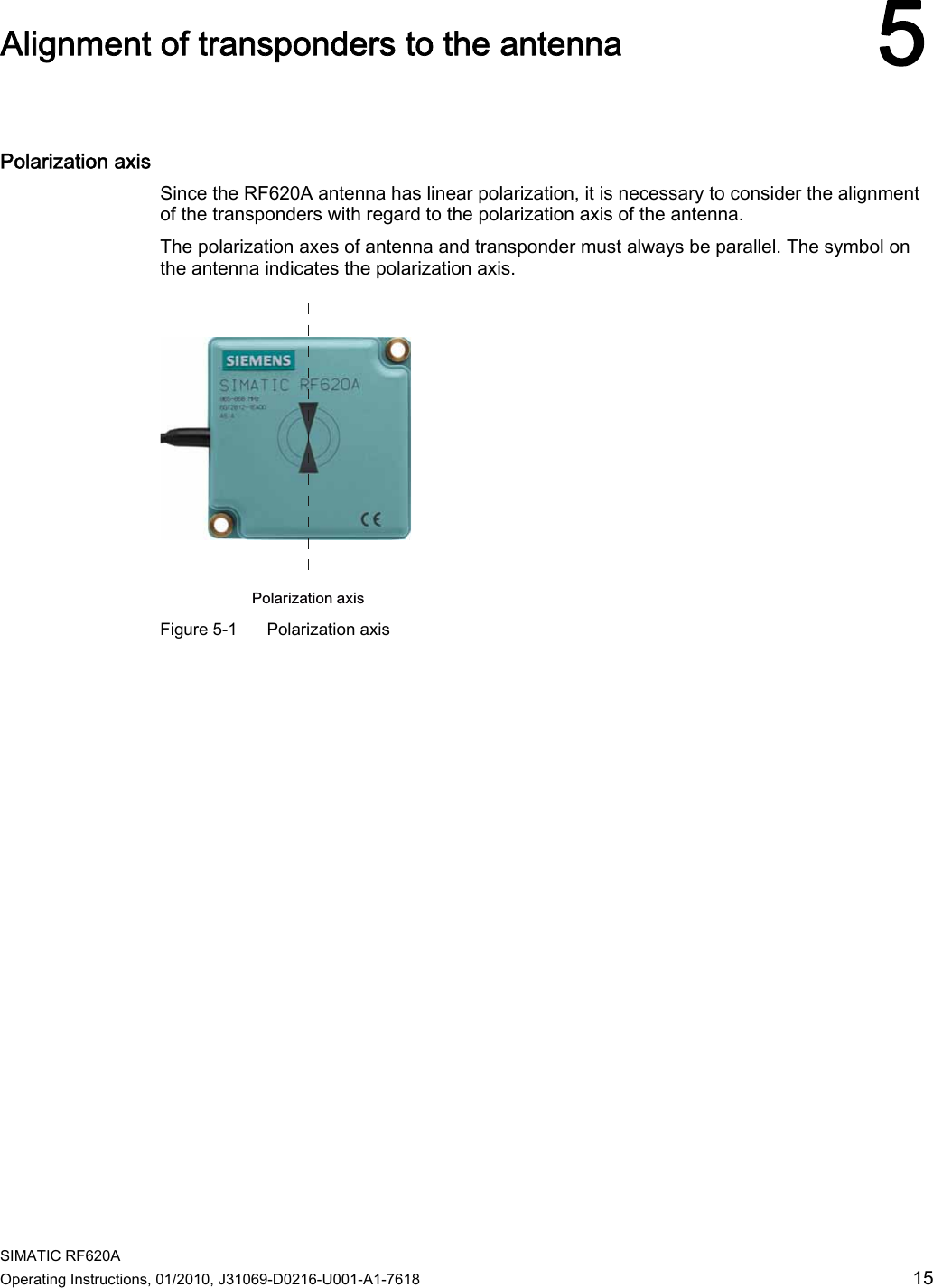 Page 15 of Siemens RF660 RFID reader User Manual SIMATIC RF620A