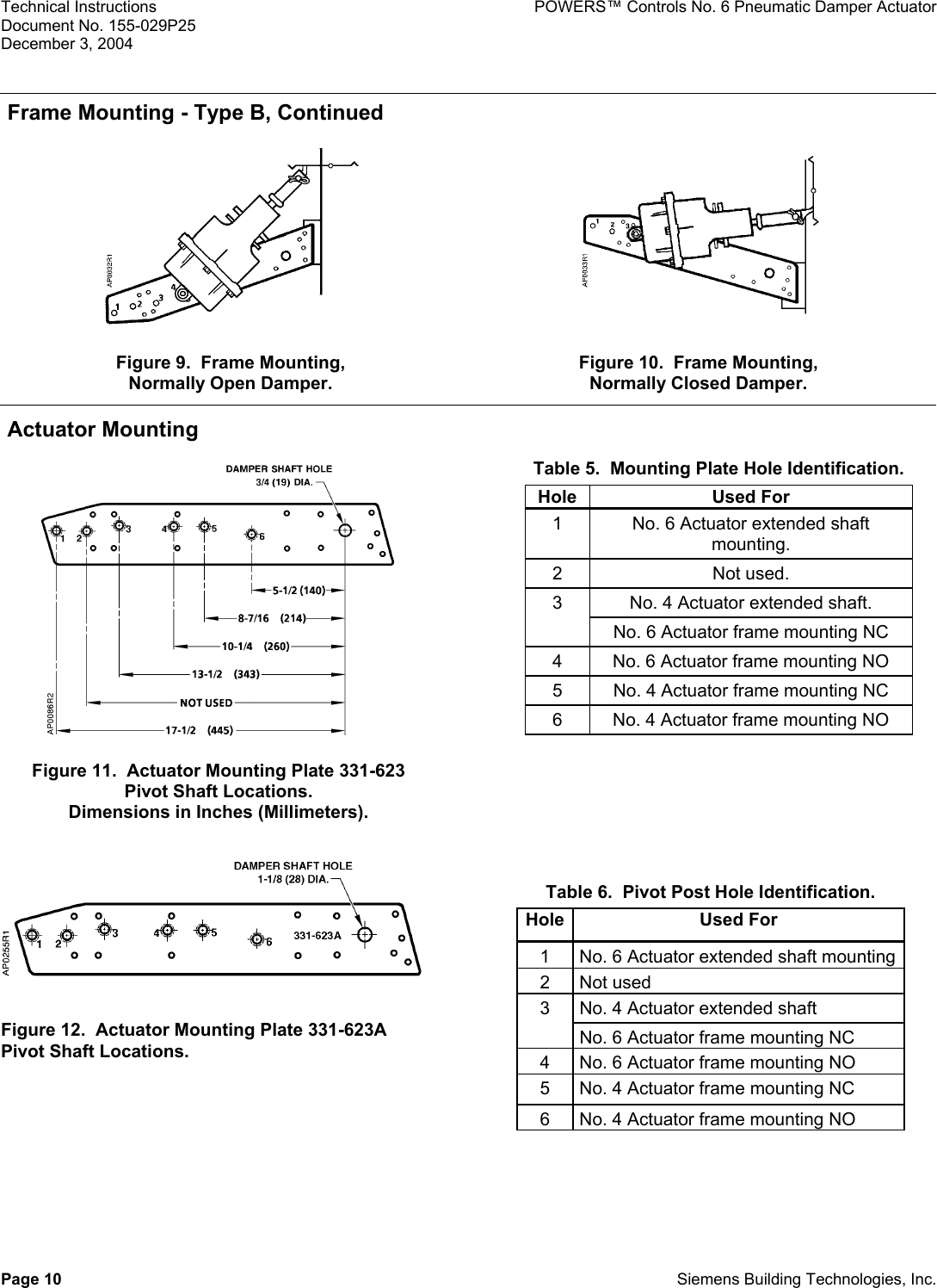 Page 10 of 12 - Siemens Siemens-331-2856-332-2856-Ap-331-3-Users-Manual- Powers Control - No. 6 Pneumatic Damper Actuator  Siemens-331-2856-332-2856-ap-331-3-users-manual