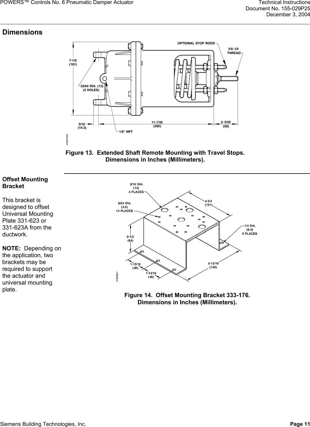Page 11 of 12 - Siemens Siemens-331-2856-332-2856-Ap-331-3-Users-Manual- Powers Control - No. 6 Pneumatic Damper Actuator  Siemens-331-2856-332-2856-ap-331-3-users-manual