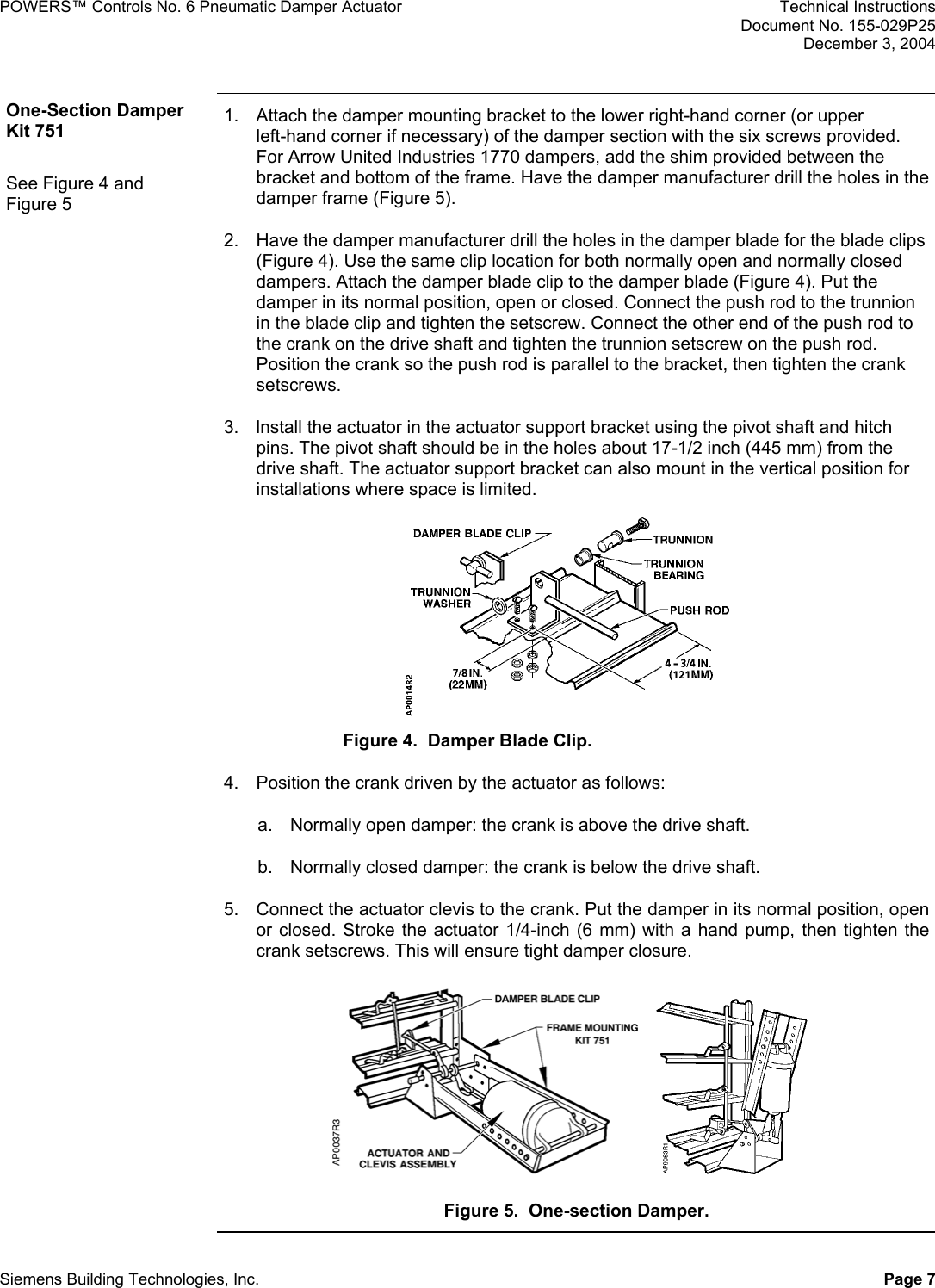 Page 7 of 12 - Siemens Siemens-331-2856-332-2856-Ap-331-3-Users-Manual- Powers Control - No. 6 Pneumatic Damper Actuator  Siemens-331-2856-332-2856-ap-331-3-users-manual