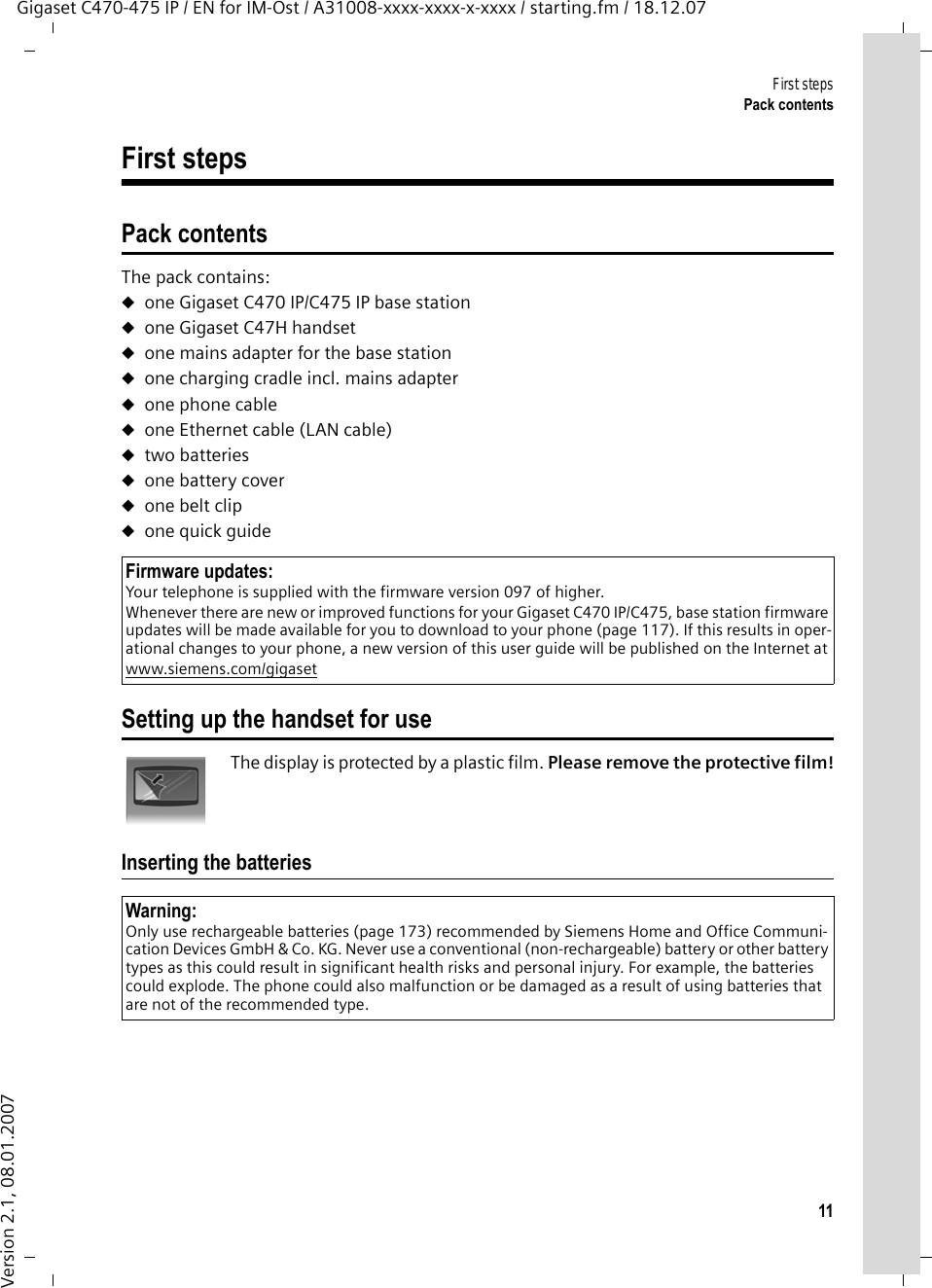 Siemens Gigaset C470 Ip Users Manual 475