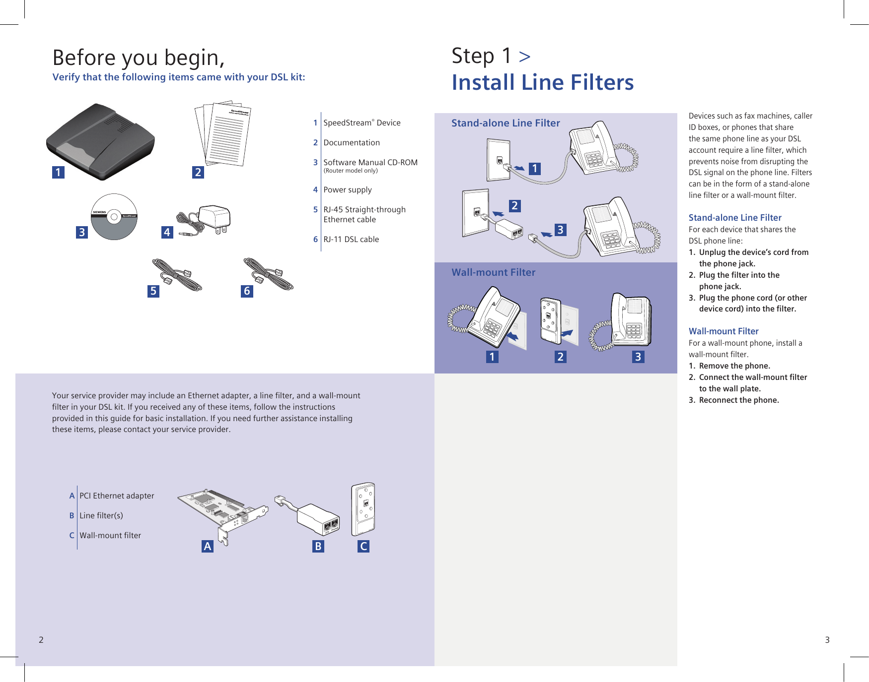 Page 2 of 5 - Siemens Siemens-Speedstream-4100-Users-Manual- 2e1085_Siemens4100QSG.idd  Siemens-speedstream-4100-users-manual