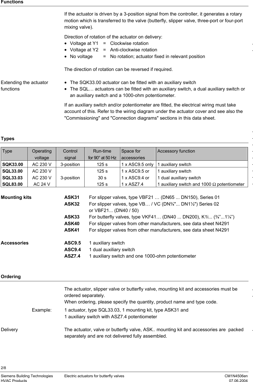 Page 2 of 8 - Siemens Siemens-Sqk33-00-Users-Manual N4506en