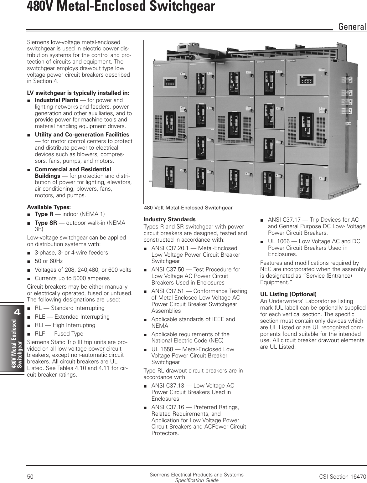 Siemens Switch 480V Users Manual SSG_CH04/50 57 (Page 50)