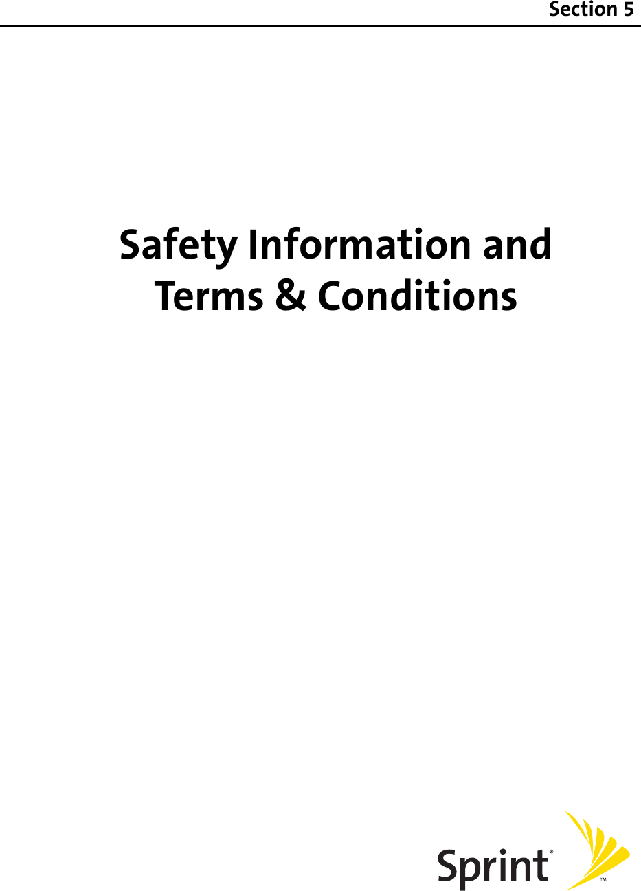 Safety Information and Terms &amp; ConditionsSection 5