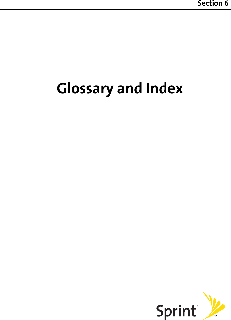 Glossary and IndexSection 6