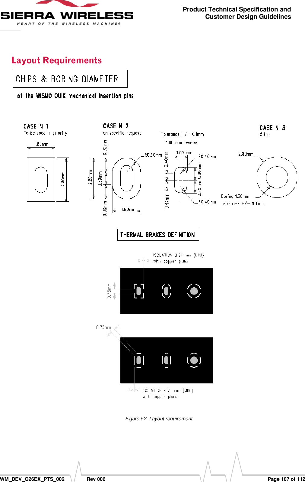      WM_DEV_Q26EX_PTS_002  Rev 006  Page 107 of 112 Product Technical Specification and Customer Design Guidelines  Figure 52. Layout requirement 