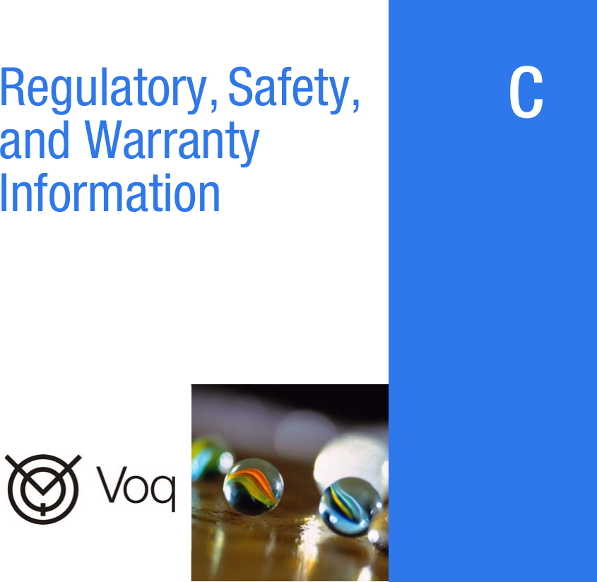 CRegulatory, Safety, and Warranty Information