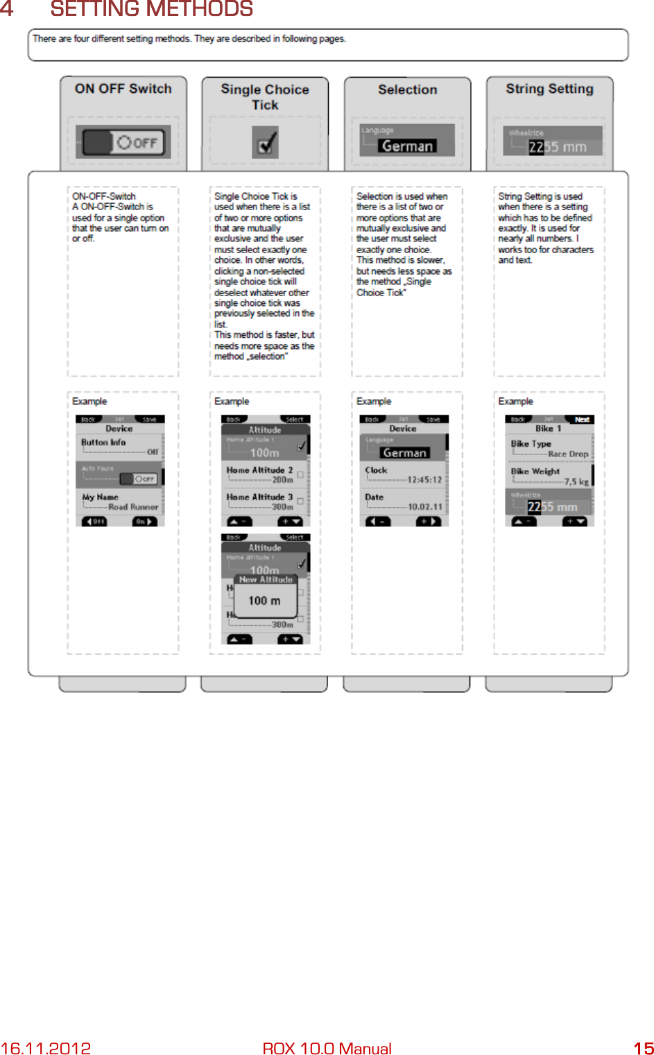 16.11.2012 ROX 10.0 Manual 15 4 SETTING METHODS     