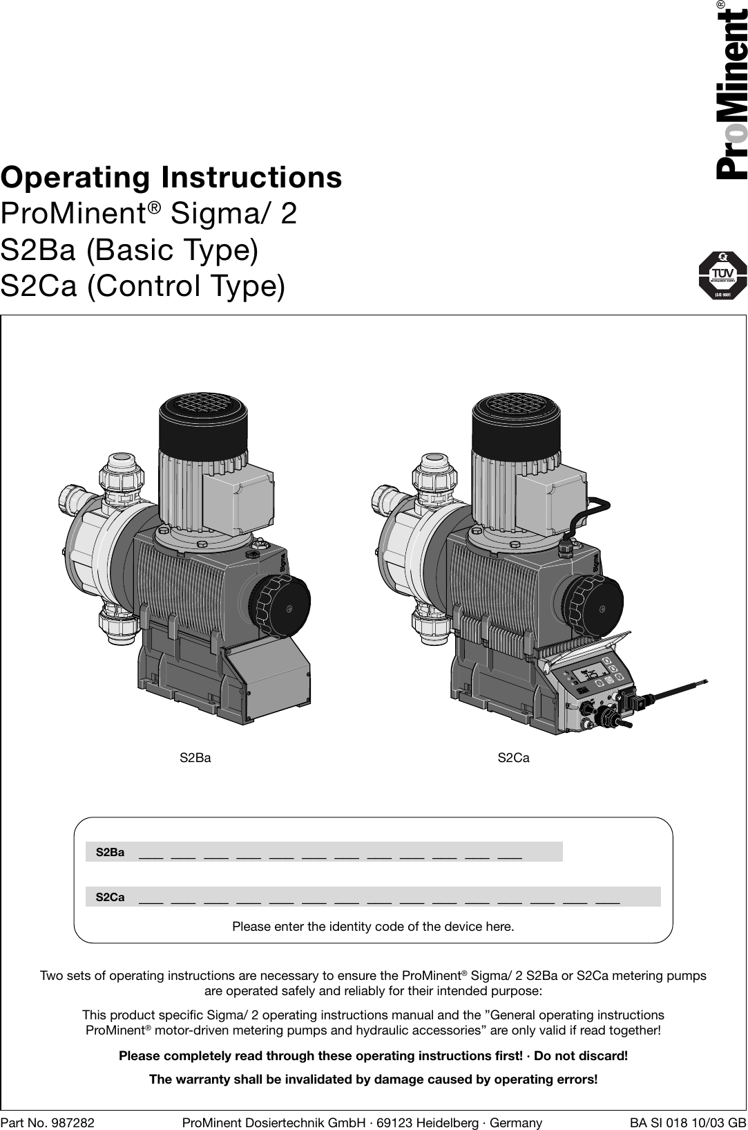 Sigma S2Ba Users Manual BA_SI_018_10_03_GB
