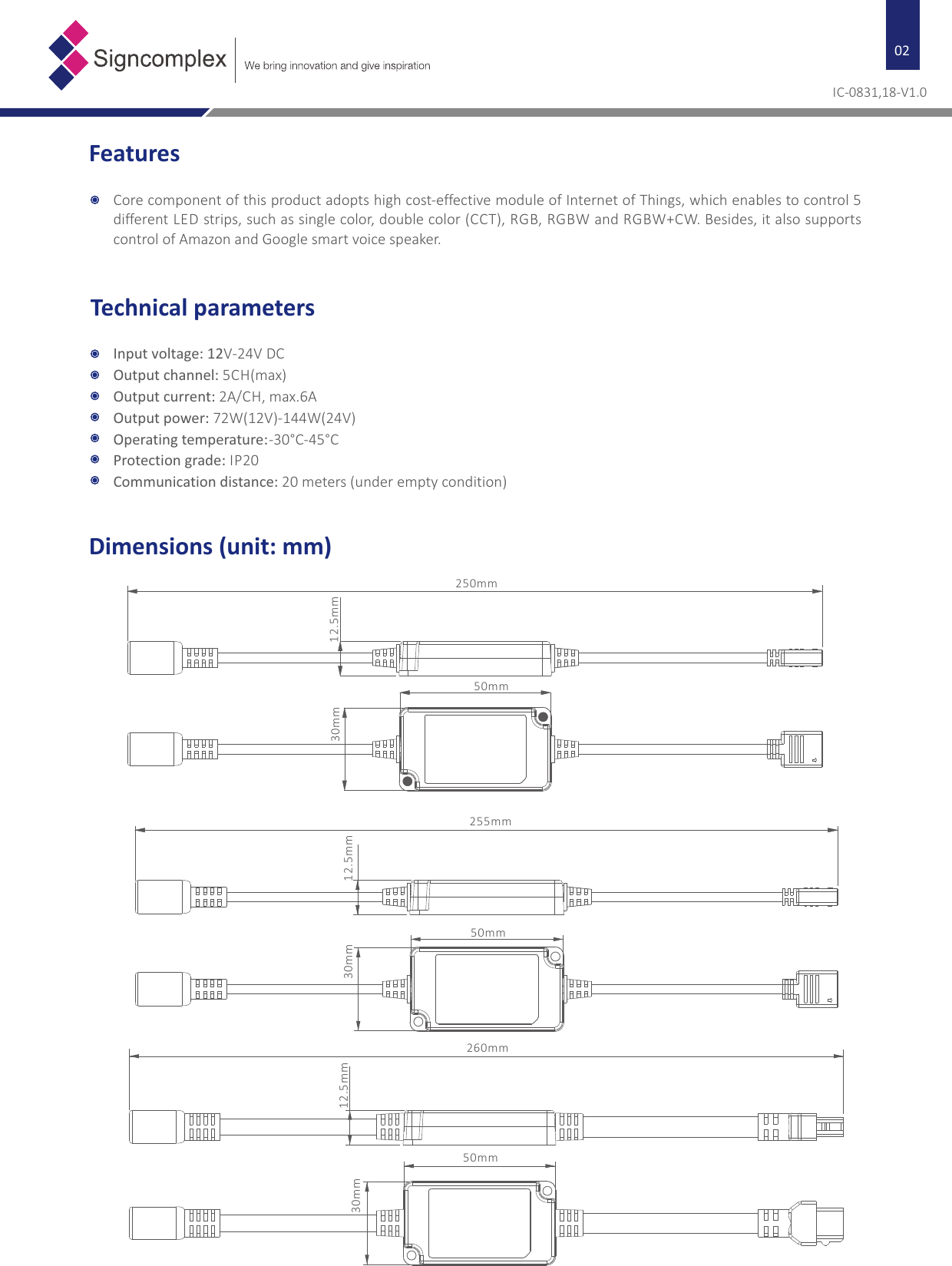 Page 1 of Signcomplex LC-WIFI-D4-05 Smart MINI LED Controller User Manual                      1