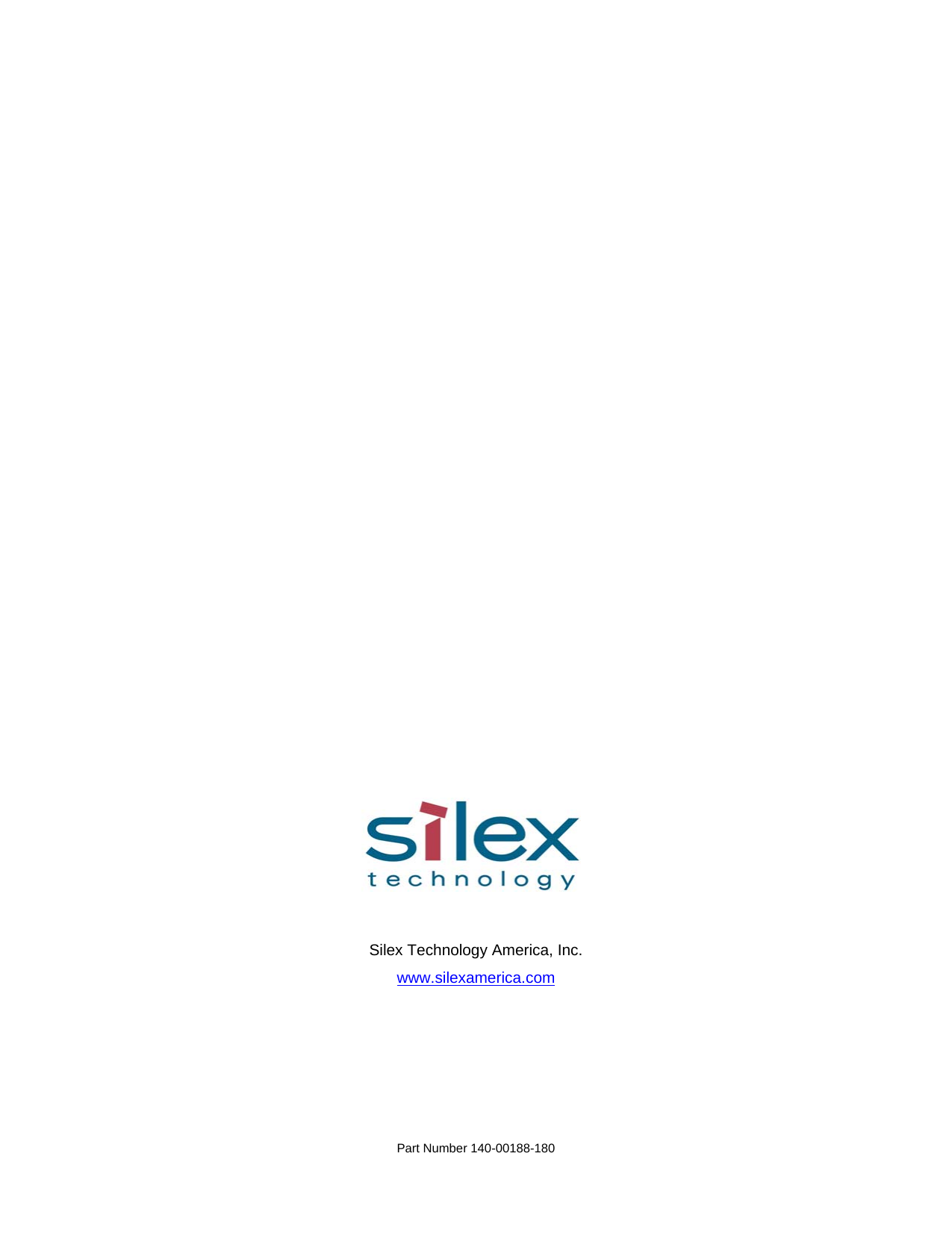  Part Number 140-00188-180     Silex Technology America, Inc. www.silexamerica.com  