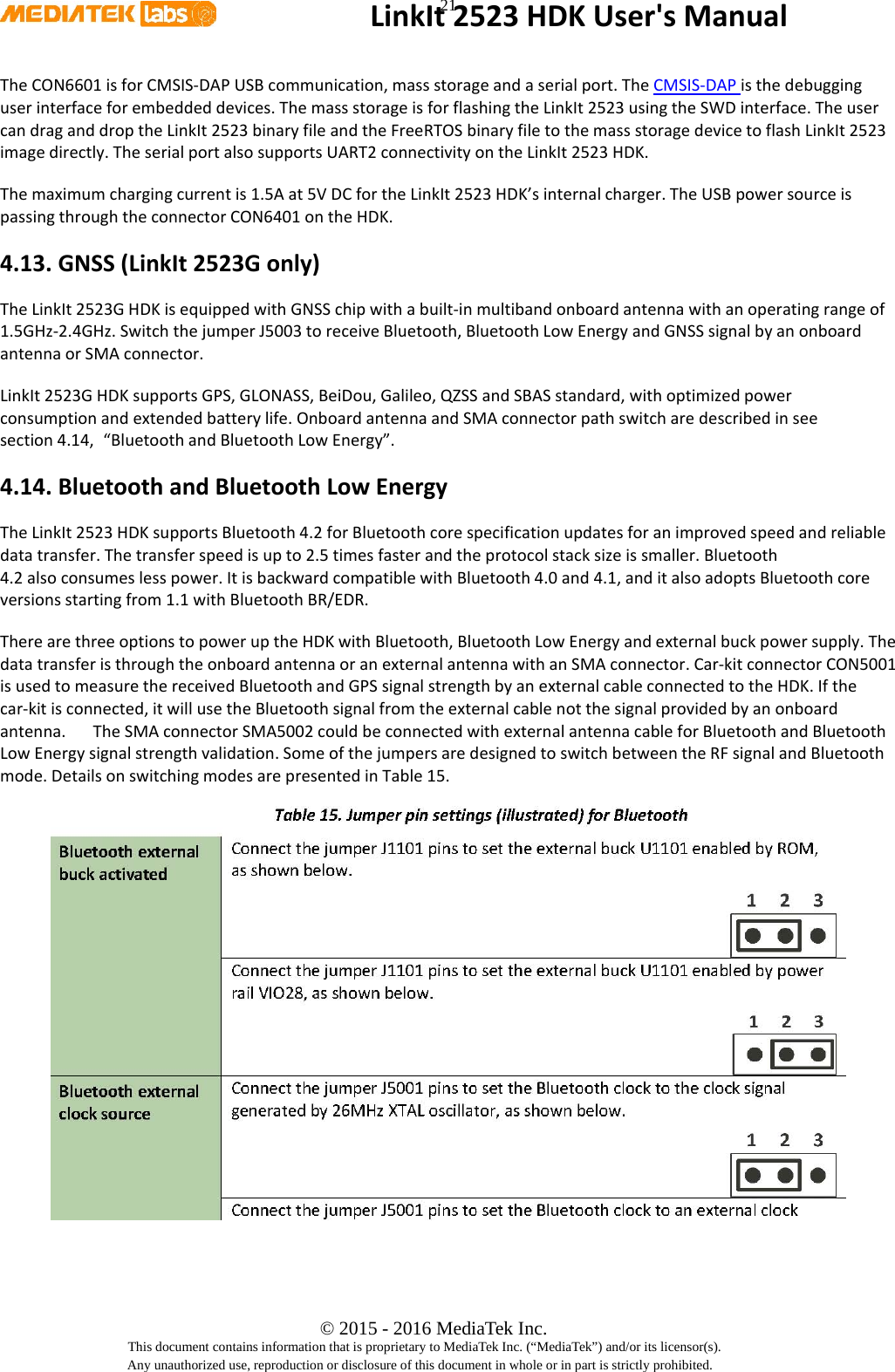 Silicon Application LINKIT2523HDK Bluetooth GPS MODEL User Manual