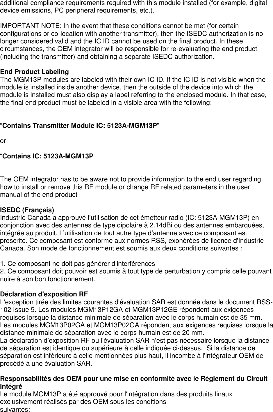Page 5 of Silicon Laboratories Finland MGM13P MGM13P 802.15.4 + Bluetooth 5.0 module User Manual 