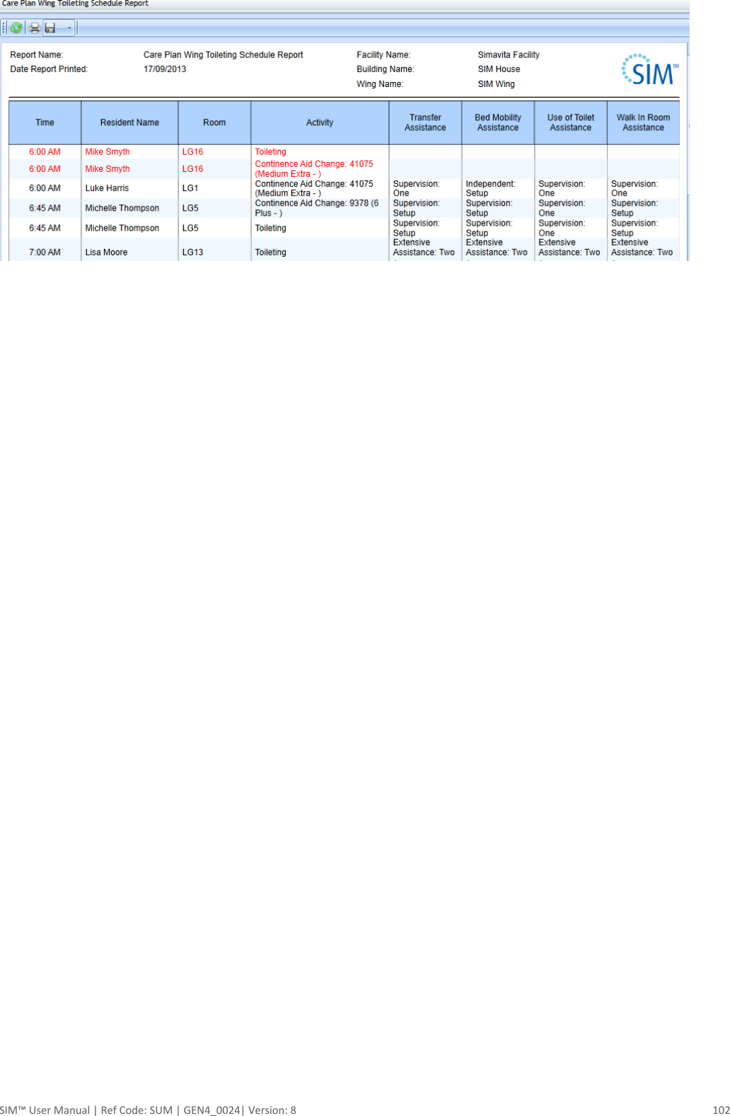  SIM™ User Manual | Ref Code: SUM | GEN4_0024| Version: 8  102                                          