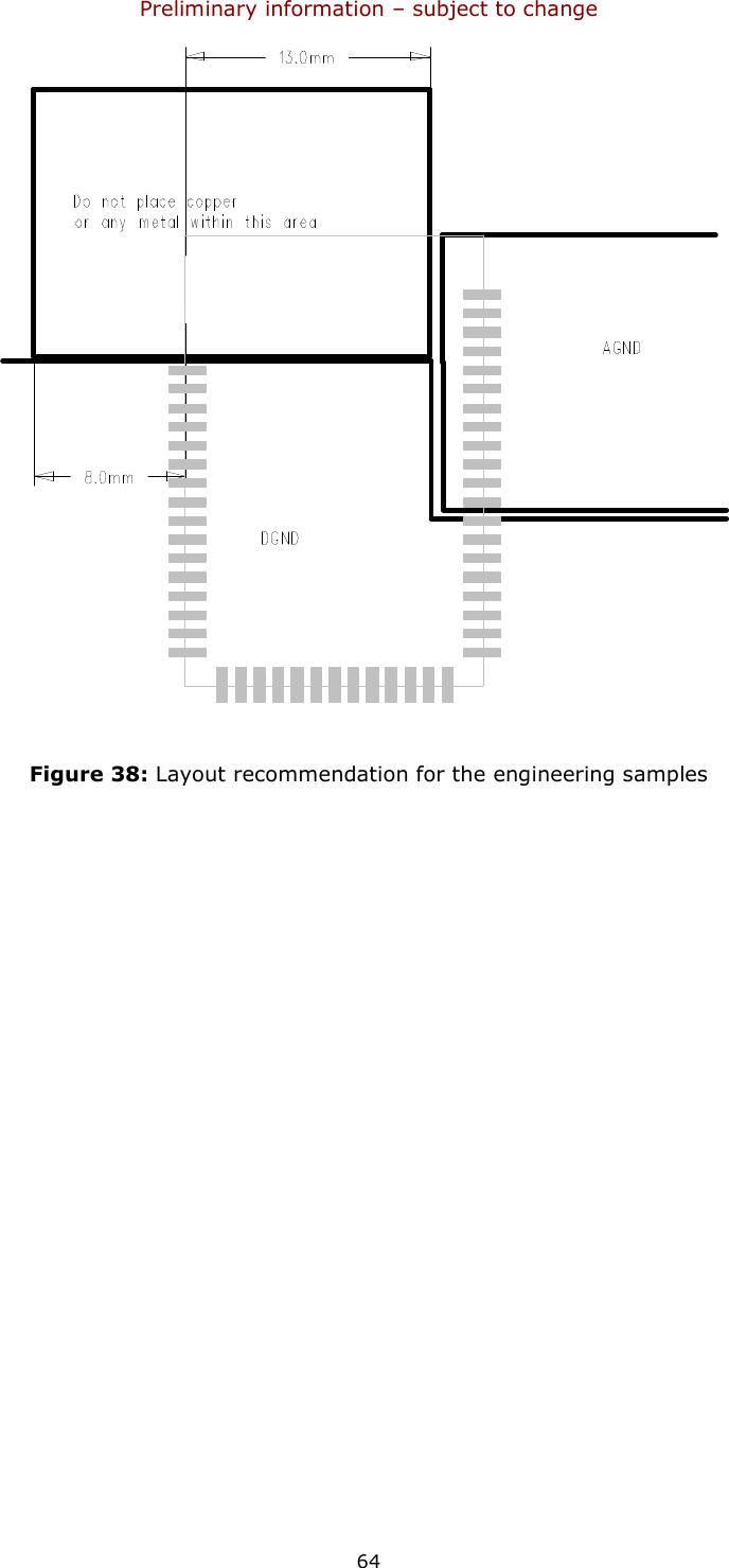 Preliminary information – subject to change  64  Figure 38: Layout recommendation for the engineering samples 
