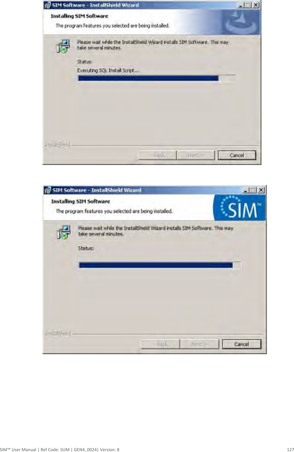  SIM™ User Manual | Ref Code: SUM | GEN4_0024| Version: 8  127       