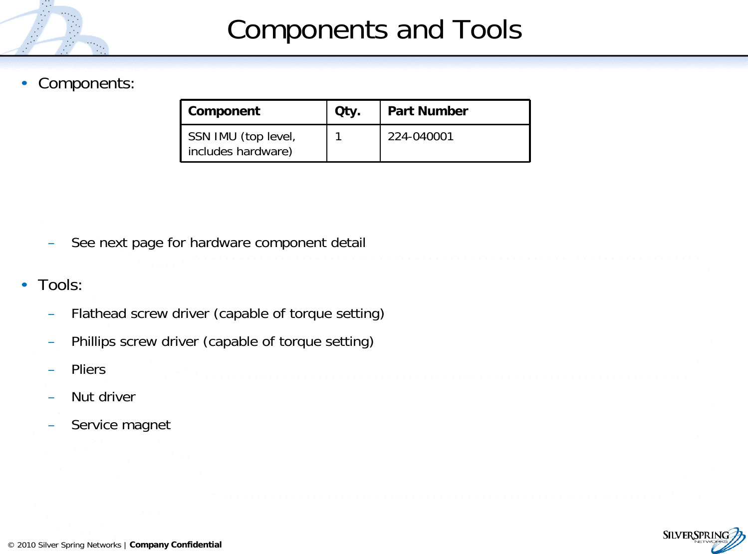 Page 5 of Silver Spring Networks IMU516 RF Module for Utility Gas Meter User Manual single channel IMU installation 2011april06x