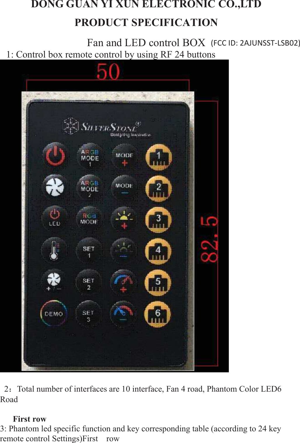 Page 1 of SilverStone Technology SST-LSB02 Fan and LED control BOX User Manual  Rev2 0 1 