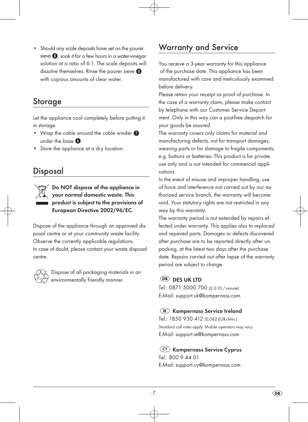 Page 9 of 10 - Silvercrest SWKD 3000 A16 User Manual  To The 15b114dd-f693-4ab9-bfef-b79089b37cf4