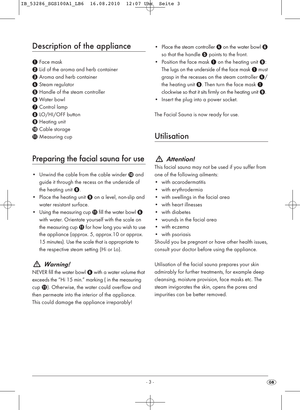 Page 5 of 8 - Silvercrest Silvercrest-Sgs-100-A1-Users-Manual- IB_53286_SGS100A1_LB6 Silvercrest-sgs-100-a1-users-manual