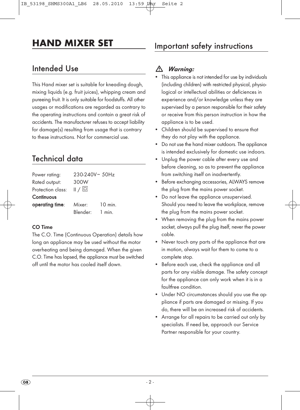 Page 4 of 9 - Silvercrest Silvercrest-Shms-300-A1-Users-Manual- IB_53198_SHMS300A1_LB6  Silvercrest-shms-300-a1-users-manual