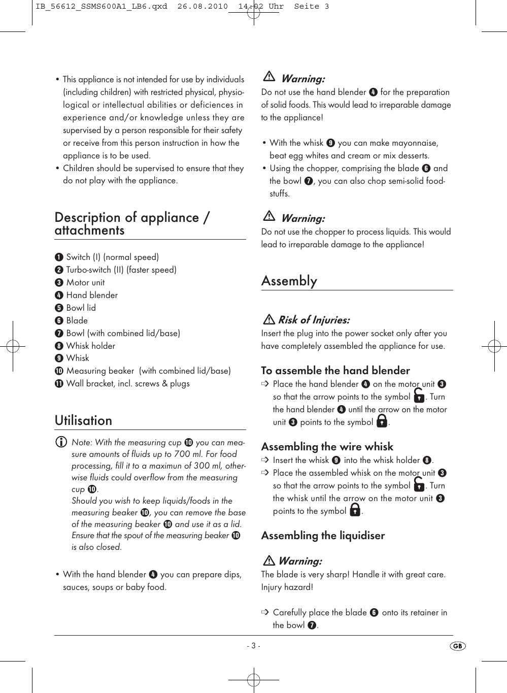 Page 5 of 7 - Silvercrest Silvercrest-Ssms-600-A1-Users-Manual- IB_56612_SSMS600A1_LB6  Silvercrest-ssms-600-a1-users-manual