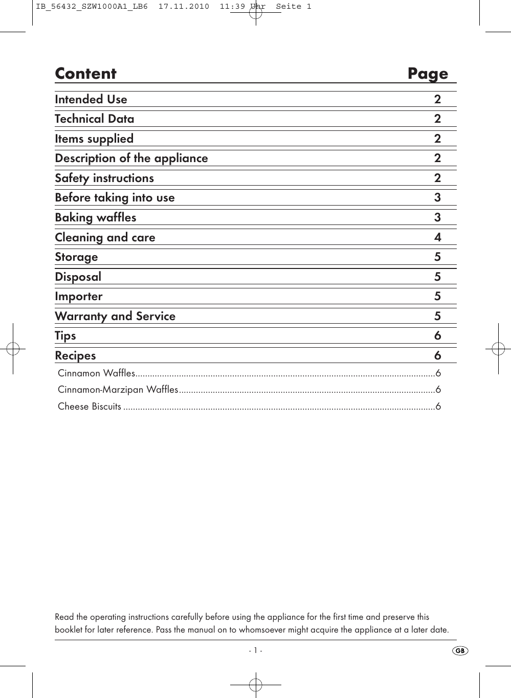 Page 3 of 8 - Silvercrest Silvercrest-Szw-1000-A1-Users-Manual- CV_56432_SZW1000A1_LB6 Silvercrest-szw-1000-a1-users-manual