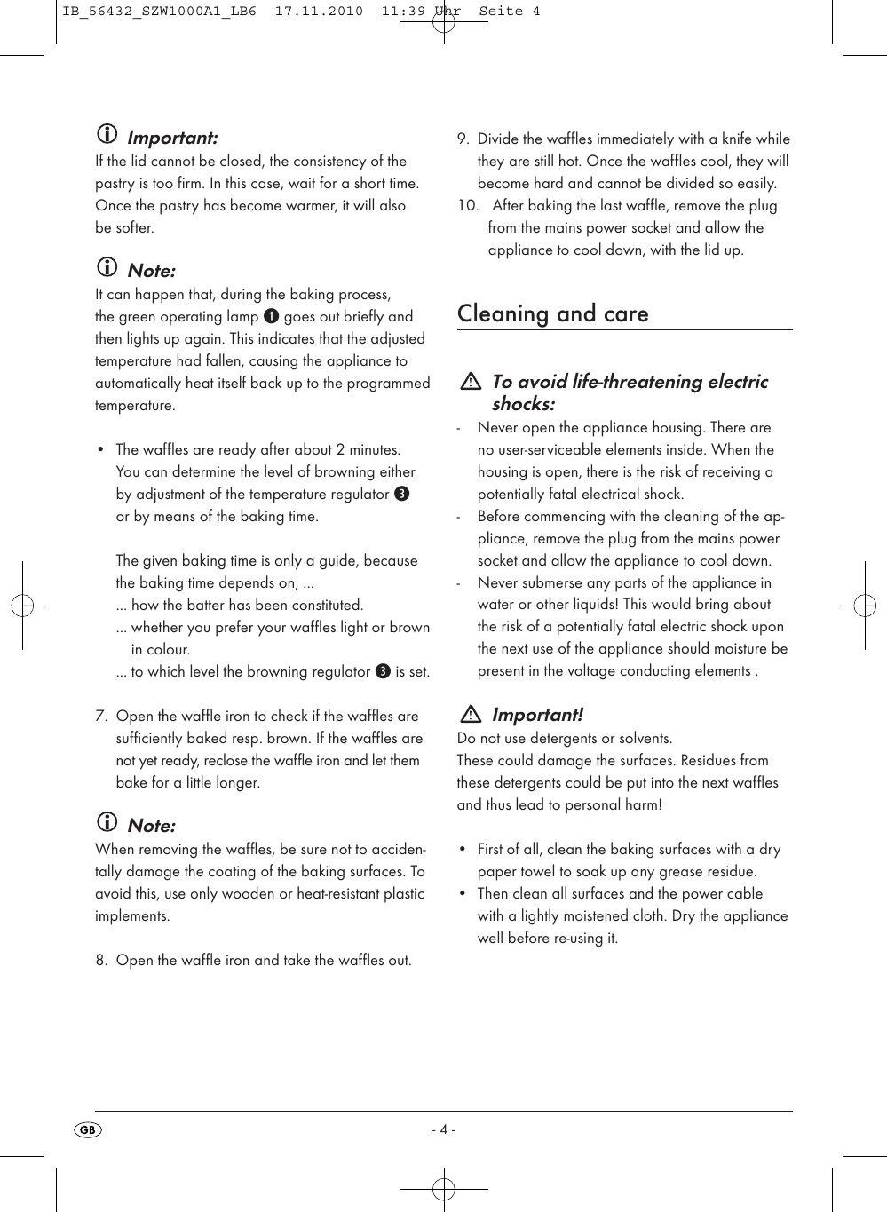 Page 6 of 8 - Silvercrest Silvercrest-Szw-1000-A1-Users-Manual- CV_56432_SZW1000A1_LB6 Silvercrest-szw-1000-a1-users-manual