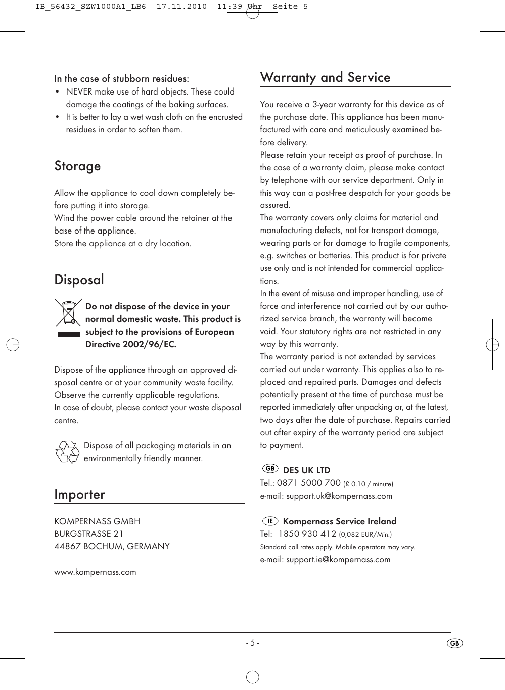 Page 7 of 8 - Silvercrest Silvercrest-Szw-1000-A1-Users-Manual- CV_56432_SZW1000A1_LB6 Silvercrest-szw-1000-a1-users-manual