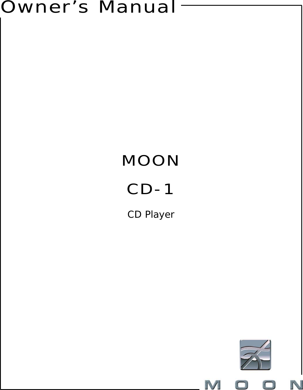 Page 1 of 12 - Simaudio Simaudio-Moon-Cd-1-Users-Manual- Owner’s Manual  Simaudio-moon-cd-1-users-manual