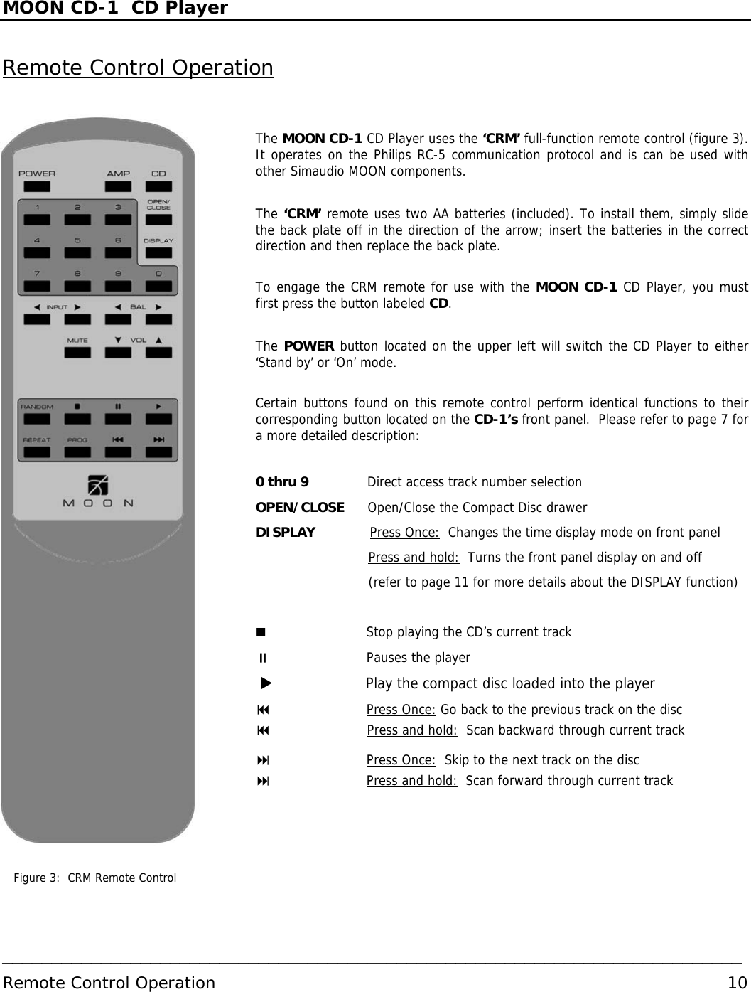 Page 10 of 12 - Simaudio Simaudio-Moon-Cd-1-Users-Manual- Owner’s Manual  Simaudio-moon-cd-1-users-manual