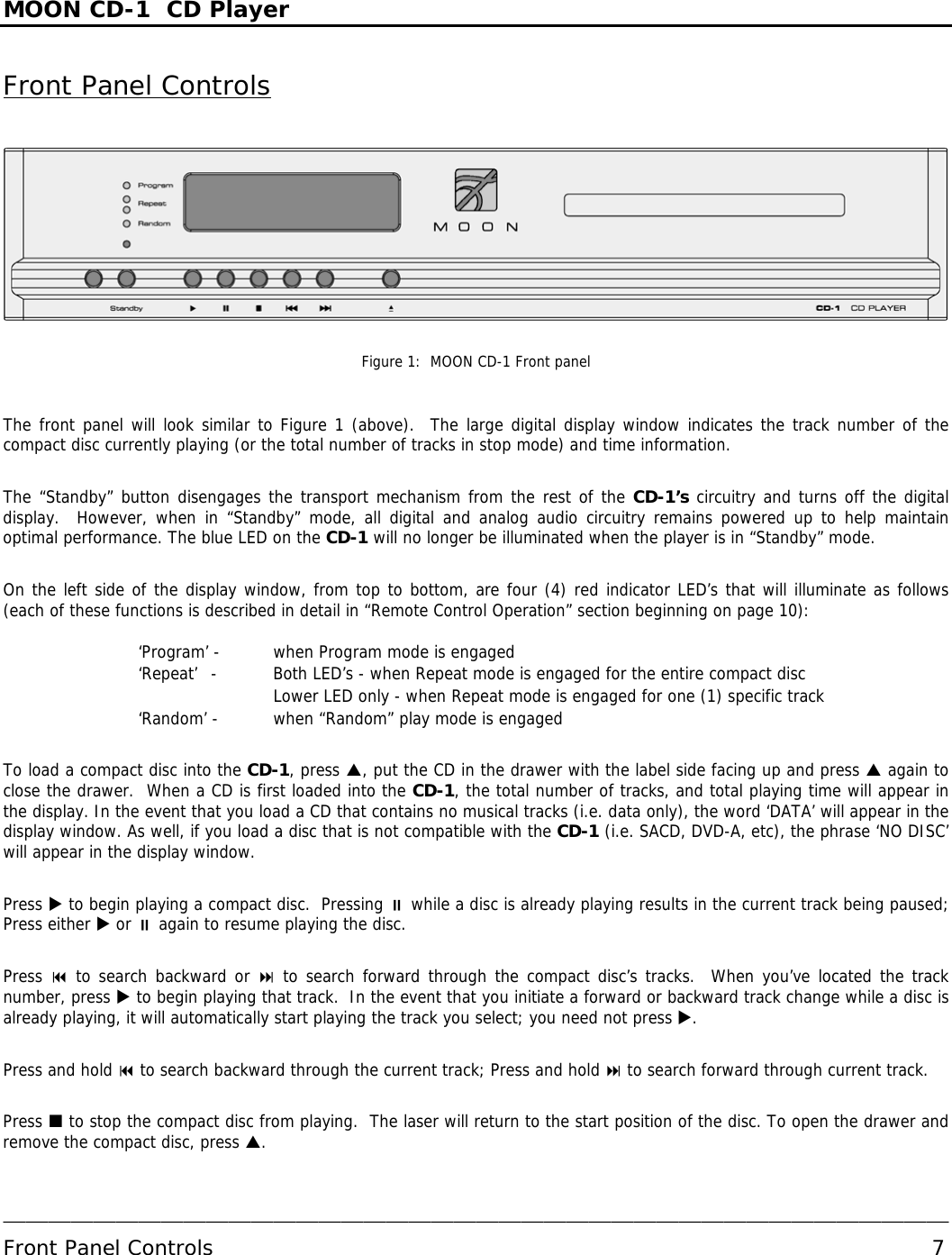 Page 7 of 12 - Simaudio Simaudio-Moon-Cd-1-Users-Manual- Owner’s Manual  Simaudio-moon-cd-1-users-manual