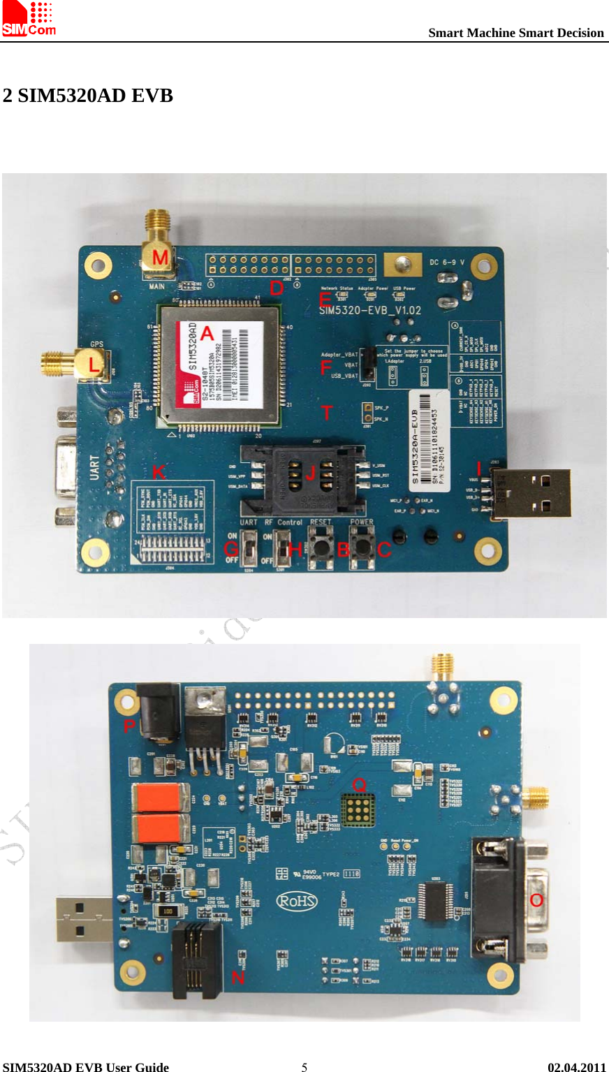                                                          Smart Machine Smart Decision SIM5320AD EVB User Guide   02.04.2011   52 SIM5320AD EVB   