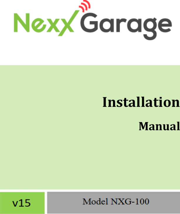     Installation Manual 