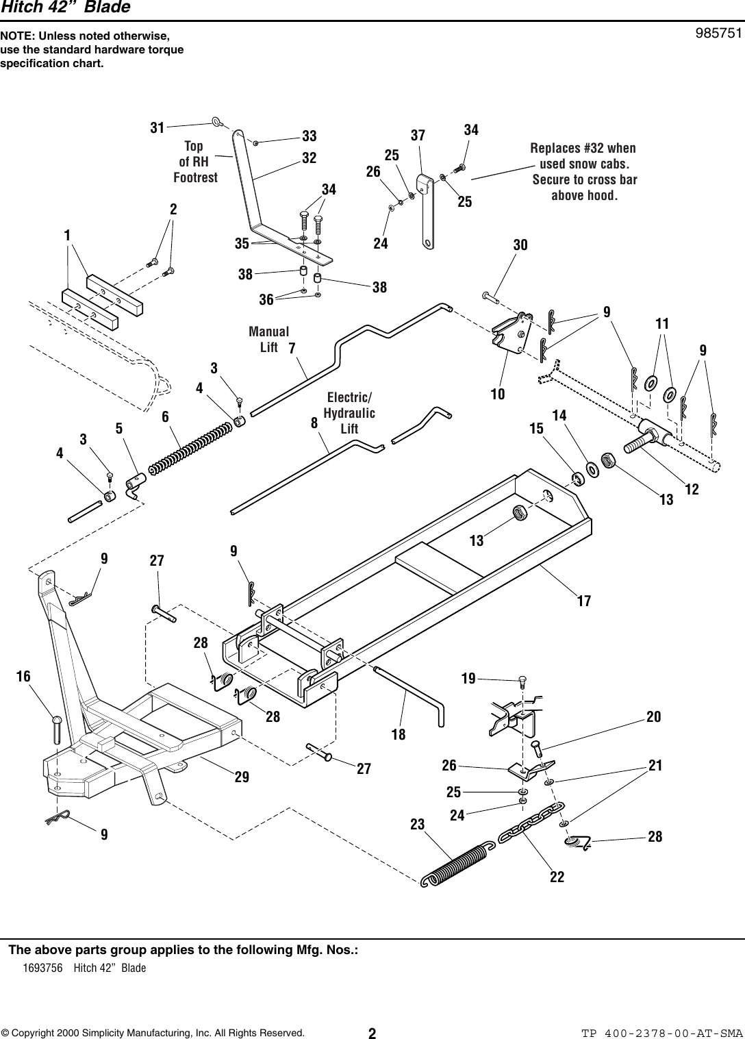 Page 2 of 4 - Simplicity Simplicity-1693756-Illustrated-Parts-List- TP_400_2378_00_AT_SMA  Simplicity-1693756-illustrated-parts-list