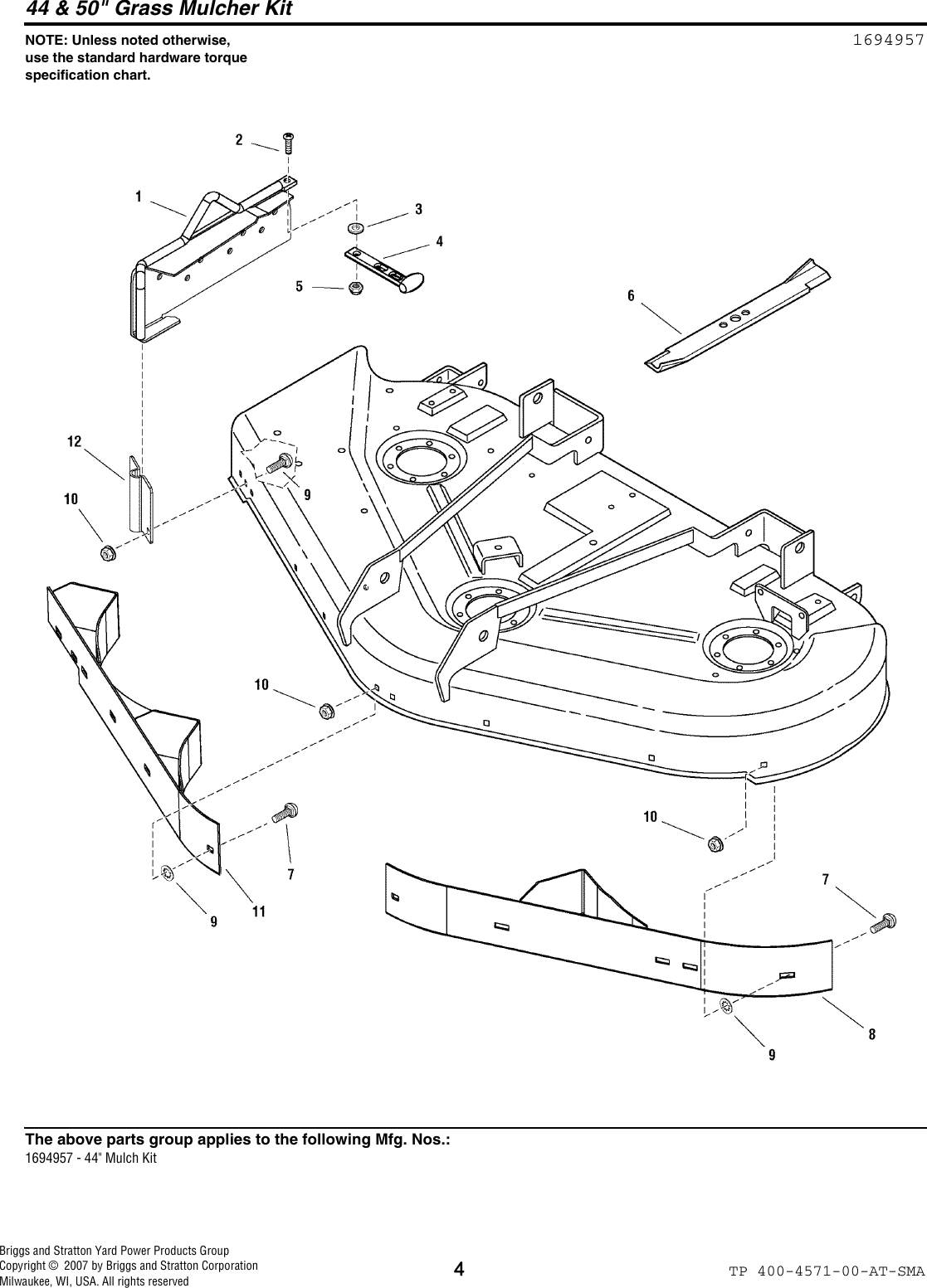 Page 4 of 6 - Simplicity Simplicity-1694957-Owners-Manual- 44 Mulch Kit  Simplicity-1694957-owners-manual