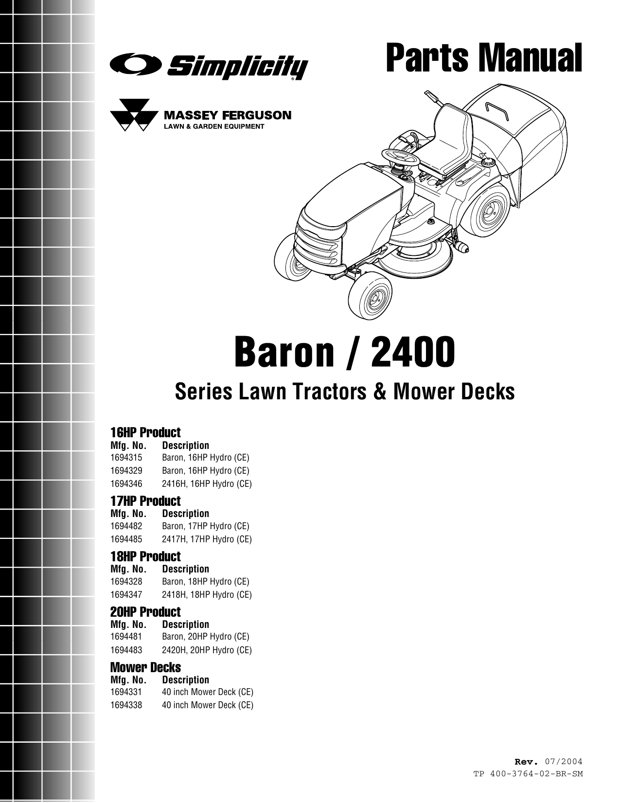 simplicity-baron-2400-parts-manual-serieis