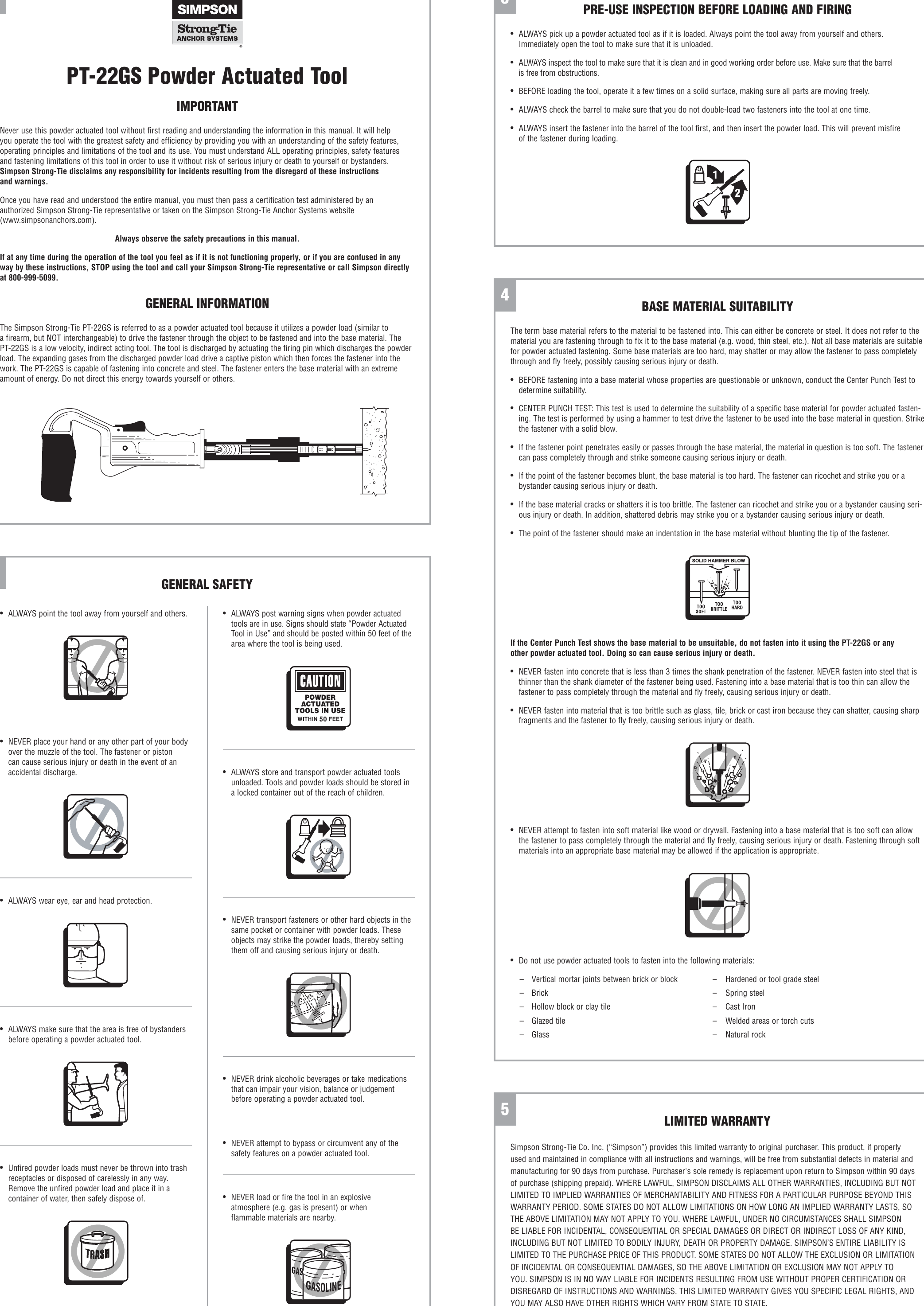 Page 1 of 2 - Simpson Simpson-Nail-Gun-Pt-22Gs-Users-Manual- Operator's Manual  Simpson-nail-gun-pt-22gs-users-manual