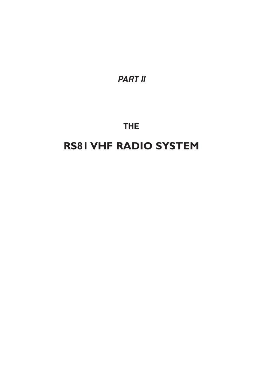 PART IITHERS81 VHF RADIO SYSTEM